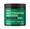 Satoomi NAD Ergänzung mit Liposomal Nicotinamid Riboside 900 mg NR, Resveratrol, Quercetin - 90 Count