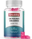 Zink-Gummien - Zink Picolinat 50mg, Sugar Free, Highly Absorbable Zink Picolinate Ergänzung für Kinder & Erwachsene, Unterstützung Wachstum, Immunfunktion, Hautgesundheit, 60 Gummie