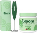Bloom Nutrition Superfood Greens Powder, Verdauungsenzyme mit Probiotika und Präbiotika, Gut Health, Bloating Relief, Original + Milch Frother High Powered Hand Mixer