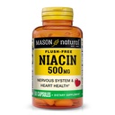 MASON NATURAL Niacin 500 mg spülfrei, unterstützt Herzgesundheit, Nervensystem & Energieproduktion, 60 Kapseln