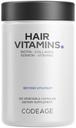 Codeage Haar Vitamine 10000 mcg Biotin, Keratin, Collagen, Vitamin A, B12, C, D3, E, Zink, Kurkuma, Probiotika, Enzyme, Inositol - Haarpflege Unterstützung - Gesunde Haarergänzung Pillen - 120 Kapseln