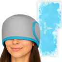 Vive Migraine Relief Cap - Hot & Kalt Compression Hat für Kopfschmerzen - Volle Kopf Eis Wrap Mütze & Augenmaske für Zug & Druckentlastung - Cooling Headband - Wiederverwendbar & Flexible Soft Gel Packs