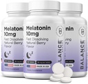 Balancebreens Melatonin 10mg Fast-Dissolve, 120 Tabletten – Natürliche Schlafhilfe für restliche Nächte, Drug-Free Unterstützung für Entspannung und Stille