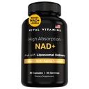 Vital Vitamine NAD Ergänzung - NAD+ (Nicotinamid Adenine Dinucleotid) für Männer und Frauen - Made with Liposomal Delivery - Cellular Anti-Aging Support, Energy, Focus - 30-Day Supply
