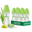 Aloe Vera Saft (Grape aromatisiert) mit größeren Stücken aus reinem Aloe-Pulver (6 Packungen) Pflanzensaft groß für die Hydratation und enthält große Aloe-Pulver. Es ist gesund für Erwachsene und Kinder