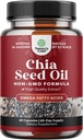 Chia Seed Oil Supplement für Gewichtsverlust und Energie Natürliche Superfood Protein Stoffwechsel Booster für Männer und Frauen - Tryptophan Antioxidans Vitamine Omega 3 Fettsäuren 60 Servierungen pro Container
