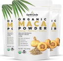Erdkreis Bios Gelbe Maca Wurzelpulver, Natürliche Superfood, Hilft mit Energie, Gewicht und Frauen Fruchtbarkeit - Vegan - 1 Pfund (Pack mit 3)