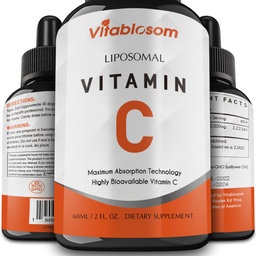 Liposomale Vitamin C 2000mg Flüssigkeit für Erwachsene, hohe Absorption VIT C, Maximieren Sie Vitamin C, Immunsystem & Antioxidans Unterstützung, 60ML (1 Flasche)
