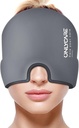 ONLYCARE Migräne Relief Cap, beruhigende Migräne Maske, Upgraded Odorless Gel Ice Head Wrap, Heiße und kalte Therapie, FSA oder HSA Eligible Headache Ice Pack für Spannung und Stress (grau)