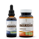 Artichoke USDA Organic and Star Anise Capsules (2 St.) | Alkoholfreie organische Artichoke (Cynara scolymus) Getrocknete Blatt 2 Unzen und 1000 mg Star Anise (Illicium verum) Getrocknete Seed (60 Kapseln)
