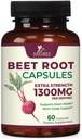 Beet Root Capsules 1300mg - Extra Strength Red Beetroot Powder Supplement – Unterstützt Nitric Oxide Produktion, Herzgesundheit & Natürliche Energie – Non-GMO, Vegan, Gluten Free – 60 Veggie Kapseln