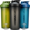 Hydra Cup [3 Pack] 45 Unze Shaker Flaschen für Protein Shakes, Jumbo Shaker Cups mit Ball Blender Whisk, extra große Flasche mit Griff (Dark Colors)