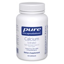 Reine Kapseln Kalzium (Citrate) - Ergänzung für Knochen, Zähne, Colon und Herz-Kreislauf-Gesundheitsunterstützung* - mit Premium-Zitrat - 60 Kapseln