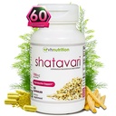 VH Nutrition SHATAVARI | 700mg Spargel Racemosus Extrakt | Weibliche Vitalität* & Verjüngung* | Natürliche Estrogen Balance* | Unterstützt Hormonelle Gesundheit und Gesamt Wohlbefinden | 60 Kapseln