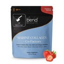 Bend Beauty Marine Collagen + Co-Factors | Strawberry Flavored Collagen Powder | Hydrolyzed Collagen Supplement | Fish Collagen Peptides + Silikon + Vitamin C | Unterstützt gesunde Haut, Haare & Nägel