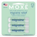MOXE Migraine Relief Nasal Inhalatoren, Ätherische Öle für Kopfschmerzen und Zugentlastung, Tragbare Aromatherapie, einfach zu bedienen, rein & unbenutzt, Pfefferminz, Spearmint, Eucalyptus, Tea Tree, USA Made, 3 Pack