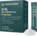 MOMSTAMIN HMO(Human Milk Oligosaccharide) Super Prebiotics and Probiotics for Women, Men : Immune Digestive Supplement | HMO Probiotics | HMO Supplement | Prebiotics Powder | IBS Relief - 30 Packets