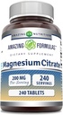 Erstaunliche Formeln Magnesium Citrat | 200 Mg Tabletten | Mineralische Ergänzung | Non-GMO | Gluten Free | Made in USA (1 Pack, 240 Count)