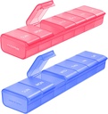 AUVON 2 Pack Wöchentliche Pille Organizer, Dual-Color große Pillen-Gehäuse Set für mehrere Pillen-Tracking, Pillen-Box 7 Tag für Reisen, Pillen-Container für Heimgebrauch Vitamine, Ergänzungen, Medikamente