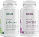 SUBSTANCE. Bundle: Nature's Sustenance Daily Fruits & Veggies (120 Kapseln) + Beetroot Boost (180 Kapseln) - Natural Energy Boost & Overall Wellness - US Made, Vegan-Friendly