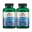 Swanson Acetyl-L-Carnitin - Aminosäure-Ergänzung zur Förderung der kognitiven Gesundheit und Muskelunterstützung - Natürliche Formel kann Nervous System Health fördern - (100 Veggie Kapseln) (2 Packung)