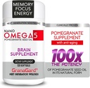 KLINISCHE PROVEN (2-Monats-Versorgung) BRAIN SUPPLEMENTs MIT ANTI AGING, Memory Pills, Omega 5 Granatapfel Ergänzung, 1 Flaschen 120ct
