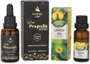 Bio Propolis Extrakt 30ml & 100% natürliche reine Zitrone ätherisches Öl 20ml | Propolis Alkoholfrei, Immunsystem Unterstützung | DIY, Kerzenherstellung für Diffusor