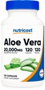 Nutricost Aloe Vera 20.000mg, 120 Kapseln - Glutenfrei, Non-GMO, Vegetarisch Freundlich (100mg 200:1 Extrakt)