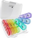Fullicon Weekly Pill Organizer, Pill Organizer 3 Mal ein Tag für Reisen, Spill Proof Pill Holder 7 Tage, große Pill Organizer für Medizin, Vitamin, Fischöl und Nahrungsergänzung (Clear Rainbow)