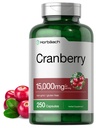 Horbäach Cranberry Pillen + Vitamin C | 15.000mg | 250 Kapseln | Non-GMO und glutenfreie Ergänzung von Konzentratextrakt