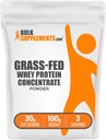 BulkSupplements.com Grass Fed Whey Protein Powder - Whey Protein Konzentrat Pulver - Unflavored & Glutenfrei, 30g pro Portion, 100g (3,5 oz) (Pack von 1)