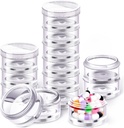 Sieral 2 Pack 7 Tage Stapelbare Pillen Organizer Runde Pillen Organizer Fall Stapelbare wöchentliche Ergänzungen Vitamine Individuelle Lagerbehälter Boxen Halter Spender mit Lids für Reisemedizin, Klar
