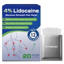Uposiut 4% Lidocaine Patches, 20 Count Patches Maximale Stärke Lidocaine Patches (20 Patches), für Muskelschmerzen Relief im Hals, Schultern, Rücken, Knie und Anks, 12 Stunden Schmerz Relief-012345
