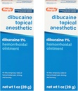 Rugby Dibucaine Topical Anesthetic 1% Hämorrhoid Salbe - Schmerzlinderungscreme für Juckreiz und Brennen, Hämorrhoid Behandlung, Anti Itch Cream 1 Oz (2 Pack)
