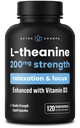 NutraChamps L-Theanin 200mg Kapseln | Doppelstarke L-Theanin Flüssigkeit mit Vitamin D3, organisches Kokosnussöl | Unterstützt Stimmung, Fokus, Stressabbau | für Kinder und Erwachsene | 120 vegane Kapseln
