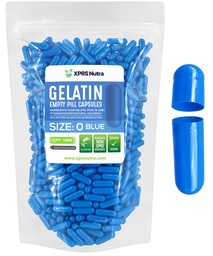 XPRS Nutra Größe 0 Leere Kapseln - Leere Gelatine Kapseln - 1000 Graf DIY Kapsel Füllung - Pure Bovine Pill Gel Kapseln für Do-It-Yourself Ergänzungen (blau)