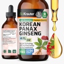 BIO KRAUTER Korean Red Ginseng Extract Liquid - Alkohol & Zucker Kostenlose Panax Ginseng Supplement - Vegan Immun Support Supplement - 4 Fl. Oz.