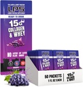 Ernährungsdesigns LPS Liquid Collagen & Whey Protein Supplement - Non-GMO Drink, Sugar-Free - Promotes Gesunde Haut & Haar für Männer & Frauen, Trauben, Single Serve (50 Packungen)