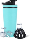 Ice Shaker Insulated Edelstahl Shaker Bottle | 26oz, Mint | Kalt für 30+ Stunden | Insulated Cup mit Twist-on Agitator | Odor-freie Flasche für Protein Shakes, Wasser, Smoothies, Cocktails