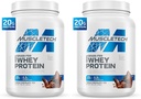 MuscleTech Grass Fed Whey Protein Pulver für Muskelaufbau, Wachstumshormon frei, Non-GMO, Glutenfrei, 20g Protein + 4.3g BCAA, Triple Chocolate, 1,8 lbs (Pack von 2)