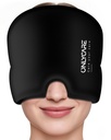 ONLYCARE Migraine Relief Cap, beruhigende Migraine Maske, Upgrade Odorless Gel Ice Head Wrap, Heiße und kalte Therapie, FSA-HSA Eligible Headache Ice Pack für Spannung und Stress(Schwarz)