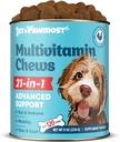 21-in-1 Hund Multivitamin - Hunde-Vitamine und Ergänzungen für Senior Dogs und Welpen - Multivitamin für Hunde für Haut, Mantel, Herz, Immununterstützung - Hund Multivitamins Chewable for Joint Support -120pcs