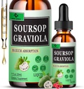 Soursop Blätter 1500mg Soursop Fruit 500mg - Soursop Flüssigkeitstropfen für die Zellunterstützung für Frauen und Männer - Soursop Bitters Flüssigkeit für Immununterstützung & Verdauungsgesundheit - Soursop Graviola Complex Supplements