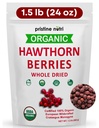 1.5 lbs (24 oz) 100% Bio Hawthorn Beeren Getrocknetes Bulk | Machen Hawthorn Berry Tea | Europäische Wildgeflügelbeeren | Machen Wellness Tee für Herzunterstützung, Blutdruck und Stress Relief (Verpackung kann variieren)