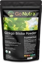 Go Nutra Organic Ginkgo Biloba Pulver 8 oz. | Pure Ginkgo Biloba Ergänzungen, Ginkgo Blatt Pulver, (8oz.)