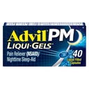 Advil PM Liqui-Gels Schmerzlinderung und Nacht Schlafhilfe, Schmerzmedizin mit Ibuprofen für Schmerzlinderung und Diphenhydramin HCL für eine Schlafhilfe - 40 flüssige gefüllte Kapseln - zurück zum College