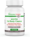 Greens First Full Body AM/PM Cleanse Supplement - für natürliche Detox von Toxinen - Full Intestinal & Constipation Relief - Verdauungs-Gesundheitskapsel - 20 Veggie Kapseln