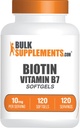 BulkSupplements.com Biotin 10000mcg Softgels - Vitamin B7, Biotin Vitamine für Haar, Haut und Nägel, Biotin Supplement - Glutenfrei, 1 Softgel pro Servierung, 120 Count (Pack von 1)
