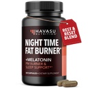 Night Time Fat Burner Kapseln für Männer und Frauen - Appetit Suppressant für Weight Loss mit White Kidney Bean - 60 Count - Metabolism Booster mit Melatonin für Schlafunterstützung - 2-Monatsversorgung