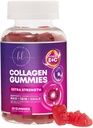 Collagen Peptide Gummie mit 2500 mcg Biotin - hydrolysiertes Protein Typ I & III Multi Collagen Supplement mit Vitamin C & Zink - Unterstützung für Haar, Haut, Nägel, Tasty Pomegranate Flavor - 60 Gummie